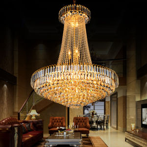【Free gift】Luxurious golden living room lamp decorative bedroom chandelier luxurious home decorations round crystal lamp cozy living room and bedroom villa lamp