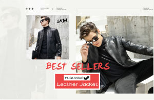 FUGUINIAO 2021 Outlet Mens fashion stand collar PU leather jacket for mens