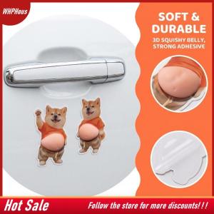 【COD】🔥🔥🔥 Kawaii Dog Belly Sticker 3D Cute Orange Outfit Kitten Soft Silicone Seal for Phone Books Kids Collectible