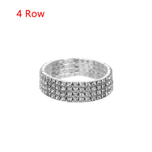 MUMU 1-10 Rows lễ cưới Cô dâu Người đàn bà Vòng đeo đàn hồi Căng tay Crystal Rhinestone Vòng tay