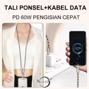 CN  DIINAMI M88 KABEL LANYARD + KABEL DATA PD CHARGING TIPE C TO TIPE C SUPPORT 60W FAST CHARGING DATA CABLE BRAIDED 1METER FOR IPHONE SAMSUNG OPPO XIAOMI VIVO INFINIX