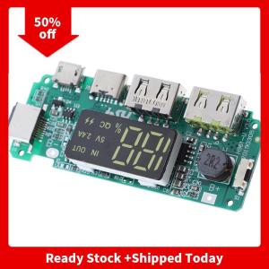 🔥🔥🔥pheebss LED Dual USB Micro Type-C Mobile Power CHARGING BOARD ป้องกันวงจร USB