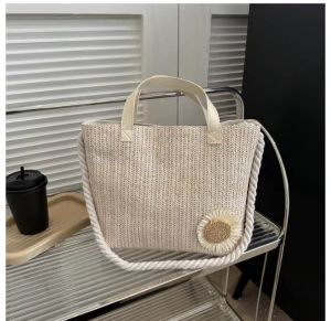 Ladies Sunflower Grass Weave Tas Fashion Kapasitas Besar
