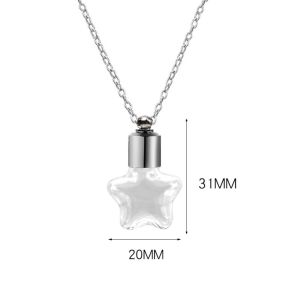 XENMART Transparent Glass Glass Bottle Necklace Ashes Holder with Chain Perfume Vial Pendant Portable DIY Memorial Necklace
