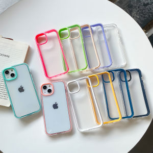 3in1 Transparent TPU Cover PC Side Frame PC Lens Frame iPhone Case For iPhone 14 Pro Max 13 12 11 X XR XS Max 7 8 7Plus 8Plus SE 2000 iPhone Cover Casing Shell [cchoice]