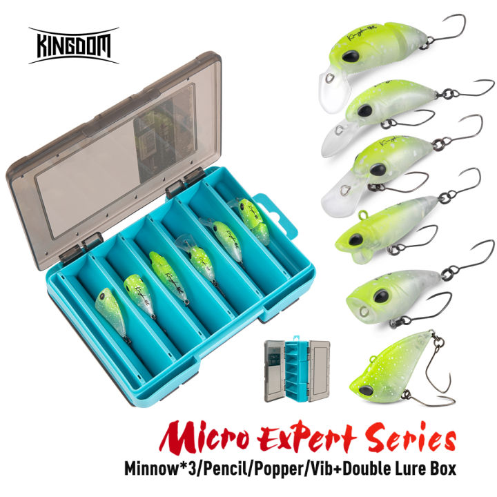 KINGDOM Ultralight Fishing Lure Kit 6-Piece Micro Lures with Tackle Box  ABS Durable Rust-Proof Hooks for Bass, Trout, Snakehead Professional