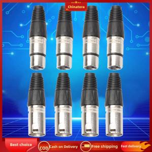 [Chinatera Malll] 8pcs MIC Adapter 4 Male 4 Female 3Pin XLR Adapter Zinc Alloy for Power Amplifier