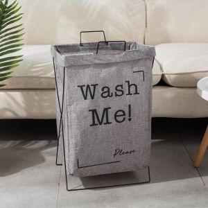 Dirty Clothes Storage Basket Large Laundry Hamper Home Folding Laundry Basket Organizer With Metal Frame Stand