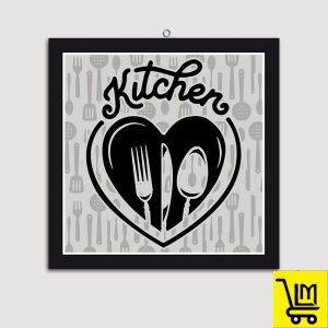 Black And White Kitchen Wall Decor (40X40CM) Wooden Wall Decor