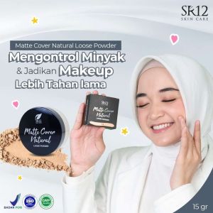 MATTE COVER NATURAL SR12 / BEDAK TABUR / TEKSTUR RINGAN / LOOSE POWDER / bedak tahan air dan keringat bedak glowing tahan lama bedak tabur waterproof loose powder