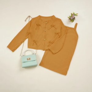 ALISA - Dress Anak Perempuan Villy 2in1 Dress + Outer / Cardigan Dress Anak Simple Style / Baju Anak