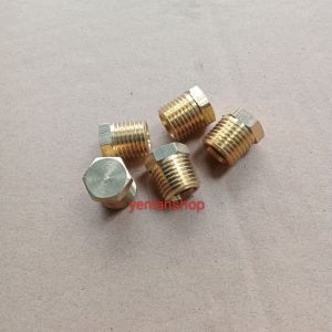 5 cái: Đầu bịt ren ngoài 10mm 13mm 17mm - đồng thau