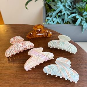 MODEST12 Acrylic Kẹp nơ cá mập Kim cương giả Không thấm nước Kẹp móng vuốt chuyển sắc Quà Tặng Thanh lịch Phụ kiện tóc Phụ nữ