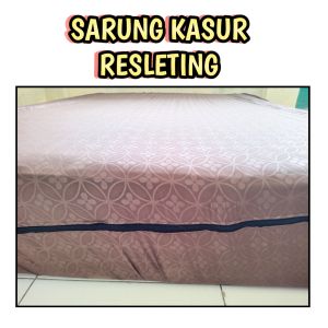 sarung busa resleting polos bahan katun embos