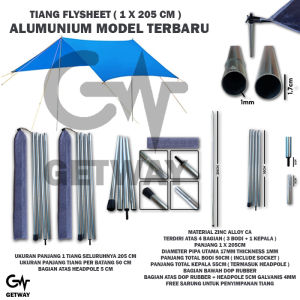 Tiang Flysheet Single Pole AIMPRO - Econopack Pole - Tarp Pole - Tiang Ultralight no kailash