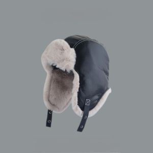 LUCKFRE Windproof Ear Protective Hat Solid Color Leather Warm Faux Fur Hats Fashion Ski Winter Pilot Hat