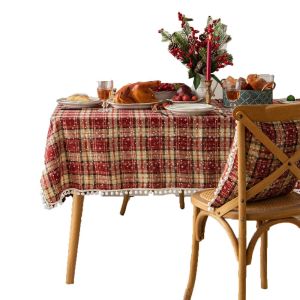 SKJK Classic Washable Dining Room Snowflakes for Table Dining Tablecloths Christmas Decorations Table Cover Christmas Tablecloth