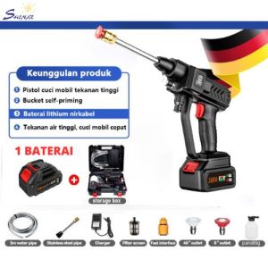 JET WATER SPRAYER ALAT CUCI MOBIL STAEM MOBIL BATERAI 1&2PCS POMPA CUCI MOBIL POWER SPAYER LEMARISERBAGUNA168