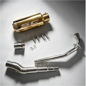 Sc project round with Db reducer on honda wave 125 stainless elbow