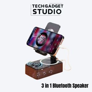 3-in-1 Wireless Speaker: Bluetooth Speaker Phone Stand & Power Bank with USB Charging