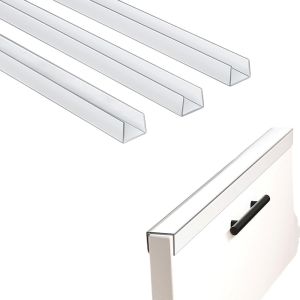 MAJESTI 1/2/4PCS PVC Furniture Edge Protector Transparent 45cm Drawer Edge Guard Clamp-On Structure Cabinet Door Protector Cabinet Door Edges
