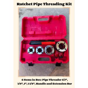 Pipe Threader Manual Ratchet Pipe Threading Kit Die Stock Pllumber