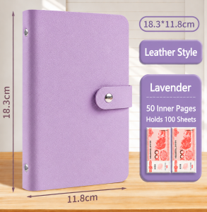 Sxn Button Lock Money Saver 100 day challenge A6 Large Capacity Binder Kit Cash Money Storage Booklet