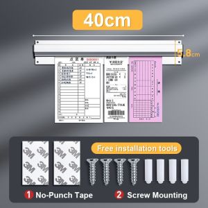30-100cm Ticket Tab Bill Receipt Hanging Rack Bar Kitchen Order Document Holder Kitchen Tool Ticket Paper Clip