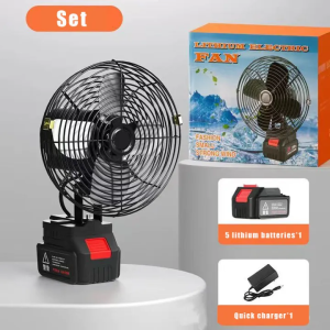 Cordless Electric Fan Portable Camping Tool Fan 8 inch Outdoor Desktop Cooling Rechargeable Fan for Desktop Camping Work