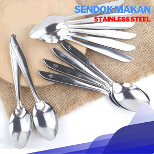 12Pcs Sendok Makan Stainless Steel / Sendok Garpu Stainless Tebal