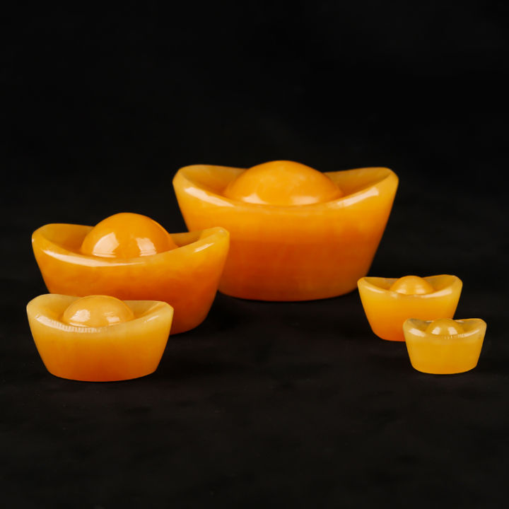 👍全城最低价 👍本地速发 !👍天然米黄玉元宝聚宝盆办公家居摆件招财镇宅玄关风水开业送礼装饰 Feng Shui Ingot Yuan Bao ...