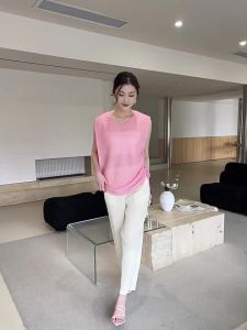 3868 Miyake Drawstring Waist Slimming T-Shirt  Pleated Summer Soft Tofu Pleat Loose  One Size (45-75kg)