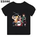 Anime Demon Slayer Print Kids T-shirt Blade of Ghost Dance Cartoon Tops for Girls and Boys. 