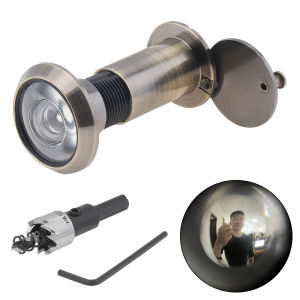 Zinc Alloy 200 Degree Door Viewer Peephole Home Security Peek Hole With Rotating Privacy Cover for 1.57inch to 2.56inch Doors Thickness