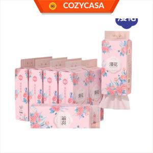 【COZYCASA】【10 Packs/Box】ManHua Pink Flower 4-Ply Tissue / Hanging Paper Towel / Hangable Napkin
