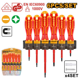 Obeng Listrik Isolator 6pcs Set INGCO HKISD0608 Insulated Screwdriver