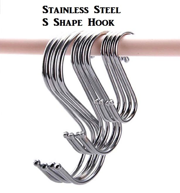 S Hook Stainless Steel S Shape Hooks Multipurpose S Hanger Penyangkut  Pengantung S