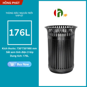 Thùng rác cỡ lớn ngoài trời dung tích 176L cho khuôn viên nhà hàng khách sạn bệnh viện công viên nơi công cộng - VHP-07