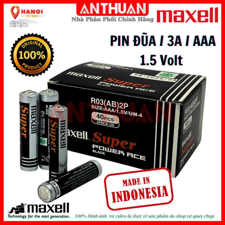 Hộp 40 viên Pin Đũa AAA / 3A Maxell Super Power Ace / Camelion R03P 1 ...