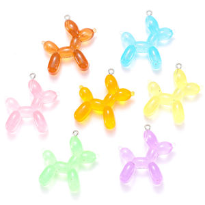 10pcs Colorful Glow Bubble Dogs Resin Charms Accessories Pendants Handmade Jewelry DIY Earring Necklace 34*37mm W327