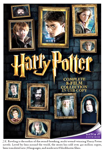 Harry Potter Complete Movie Collection 1080p English Subtitle USB