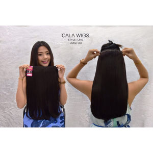 แฮร์พีช hairpiece แฮร์พีช calawigs ชิ้นหนาพิเศษไหมด้านเหมือนผมจริง แฮร์พีชตรงปลายงุ้ม รหัส L500 กว้าง28cm ยาว50cm