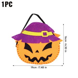 1/4Pcs Cartoon Halloween Candy Bag DIY Material Trick or Treat Handle Bag Halloween Decoration Gift Storage Basket Children Favor