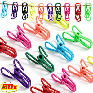 50pcs Colorful Sealing Clip Portable Clothespins - Kitchen Storage Food Snack Seal Sealing Bag Clips - Colorful Sealing Metal Clamp -  Home Multifunctional Storage Tool
