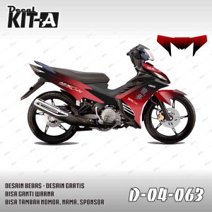 Decal stiker New Jupiter MX desain motif  GRADASI KANJI MERAH HITAM D-O4-044 O4-063