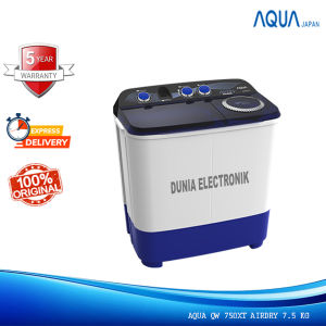 AQUA Mesin cuci 2 Tabung 7.5 KG QW 750 XT Hijab Series Airdry System Low watt