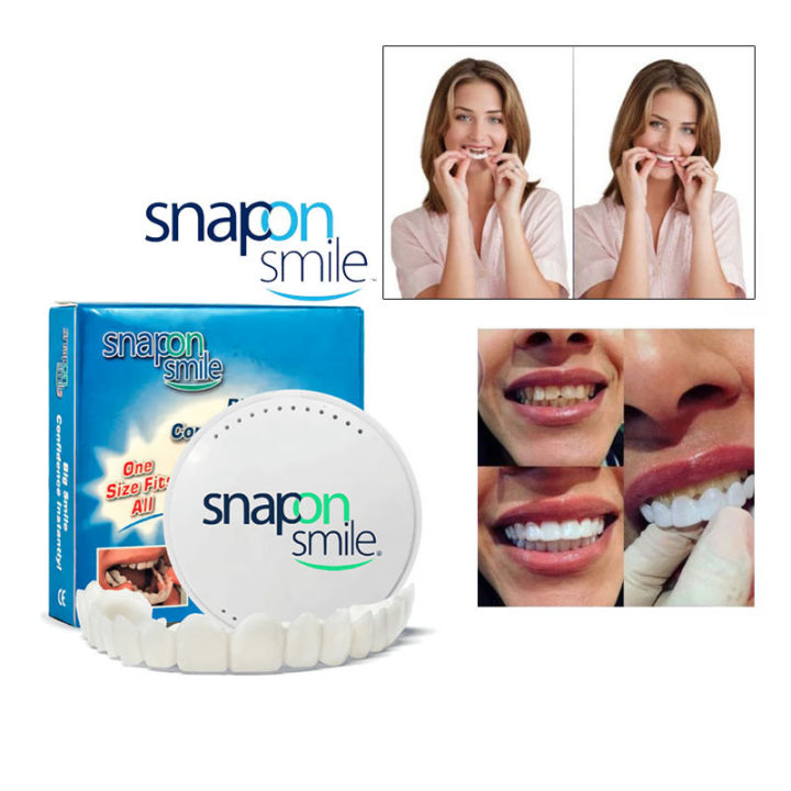 Snap On Smile Gigi Palsu Instant Tinggal Pasang 1 Set Atas dan Bawah