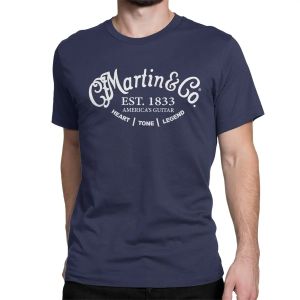 [Local Stock] HBESTY  Hot Sale New Martin&Co Guitar Letter Black T Shirt For Men  Summer Casual Loose Short Sleeve Tee Street Hip Hop Man Clothes