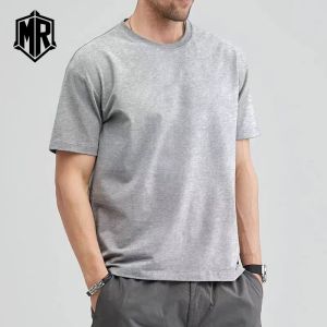MR Mens short-sleeved T-shirt summer fashion casual solid color simple white crew-neck top T-shirt for men 5018