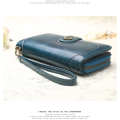 Womens Wallet Genuine Leather Large Capacity Wristlet Clutch Purse Credit Card Holder with RFID Bloc. 